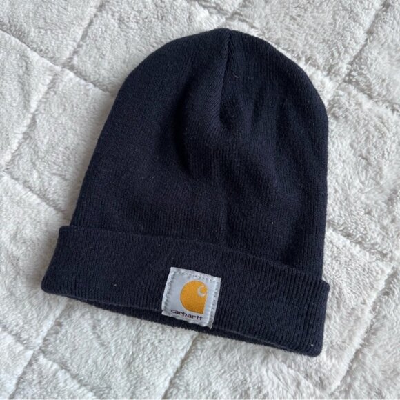 Carhartt | Navy Blue Foldover Beanie Hat | Size Adult - Picture 2 of 7